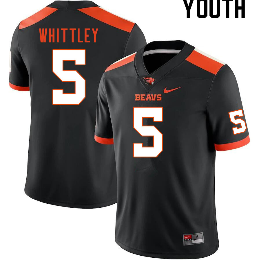 Youth #5 Jordan Whittley Oregon State Beavers College Football Jerseys Sale-Black